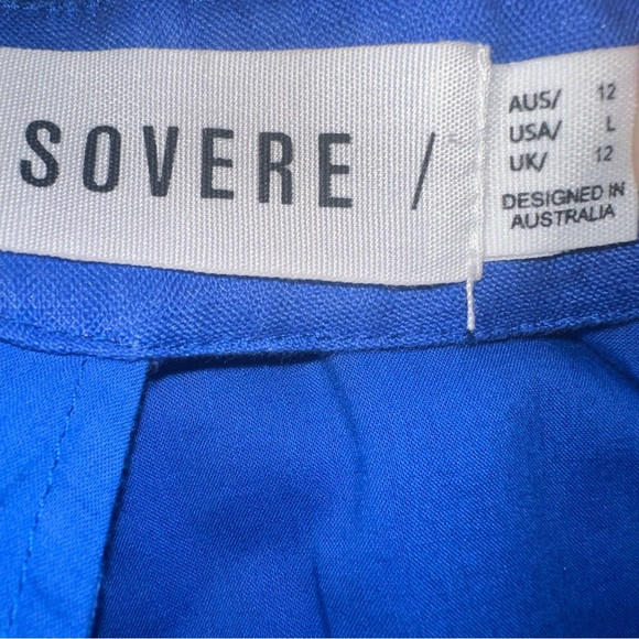 Sovere Large Linen Choker Halter Cut out Midi‎ Dress Cobalt Blue - Picture 6 of 12